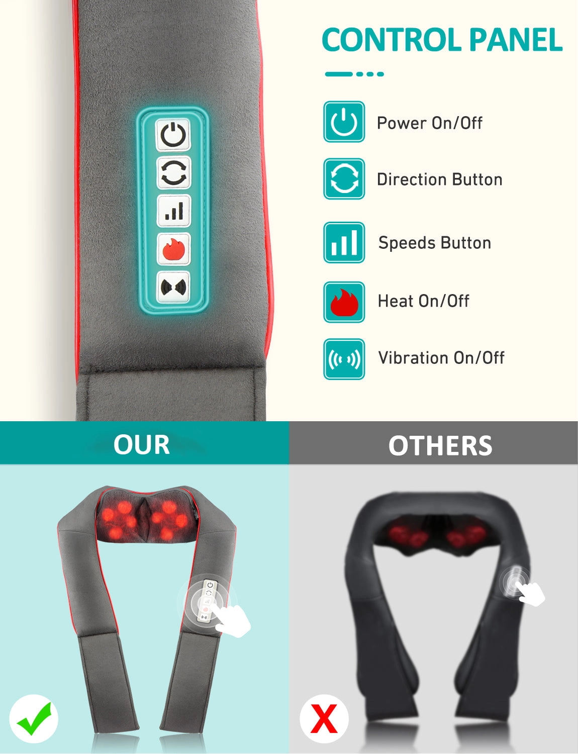 092AH Shiatsu Back Shoulder Massager with Heat (EU ONLY)