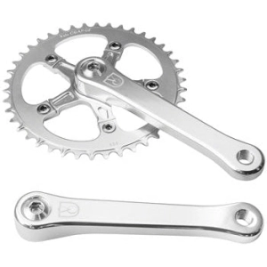 1-Speed Bicycle Crankset - 175mm, 42t, Square Taper JIS Spindle Interface, Polished Aluminum