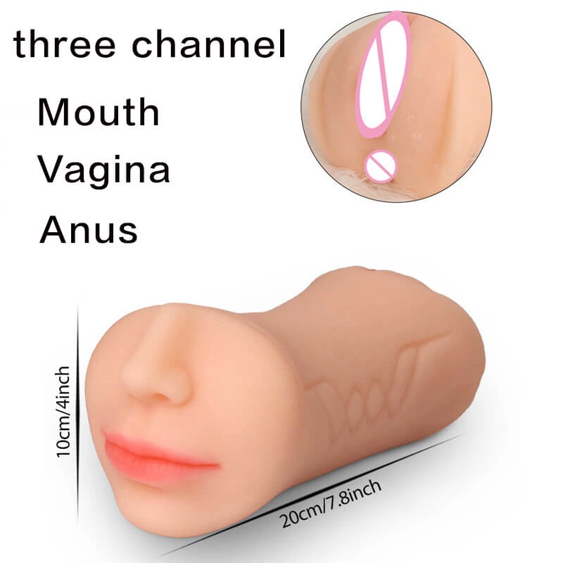 3 in 1 Male Masturbator Men Deepthroat Mouth Vagina Anus Sex Toy Blowjob Artificial Realistic Real Pussy