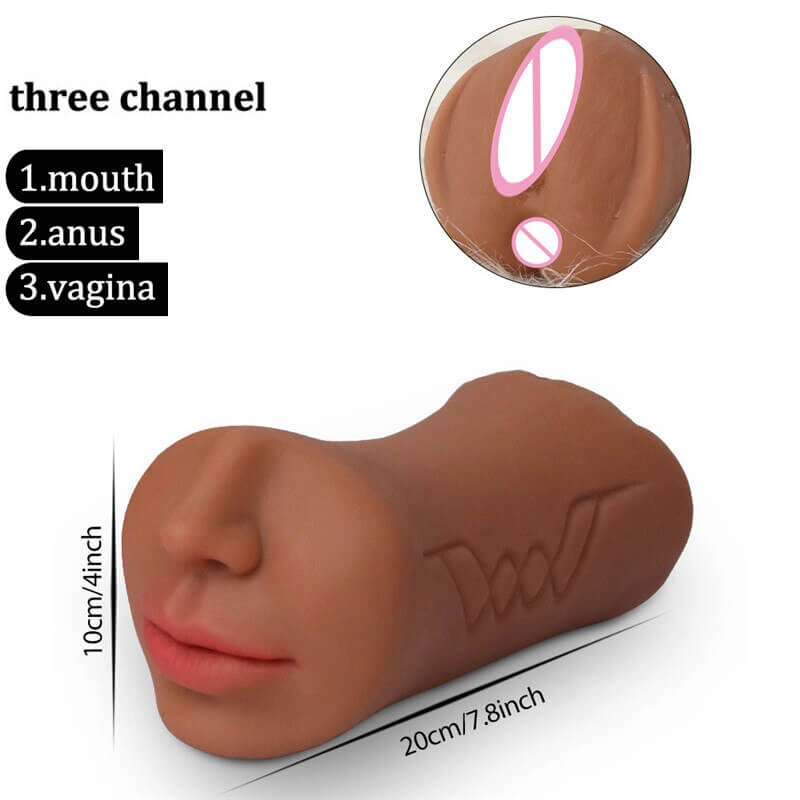 3 in 1 Male Masturbator Men Deepthroat Mouth Vagina Anus Sex Toy Blowjob Artificial Realistic Real Pussy