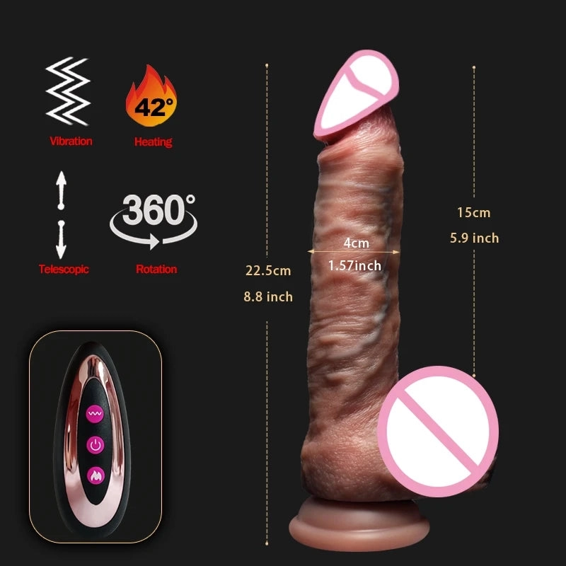 8.8 inch Realistic Suction Cup Dildo Remote Control
