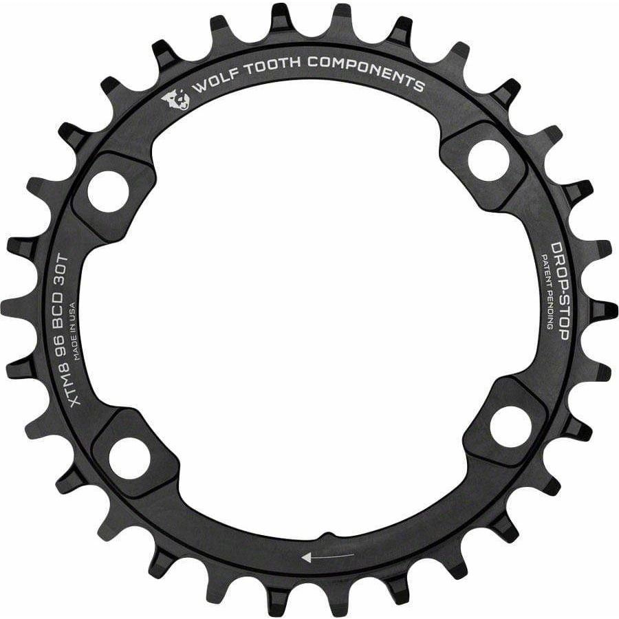 96 BCD Chainring - 38t, 96 Asymmetric BCD, 4-Bolt, Drop-Stop, For Shimano XT M8000 and SLX M7000 Cranks