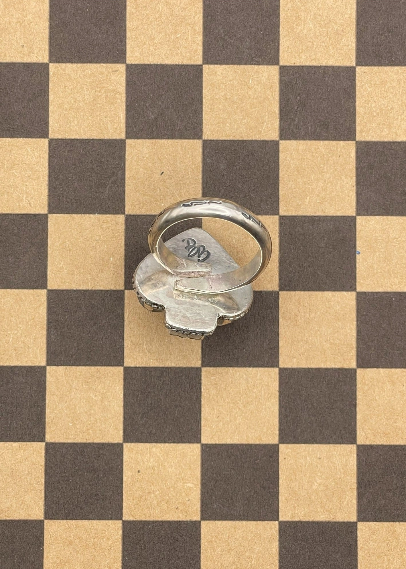 Ace of Spades White Quartz Ring