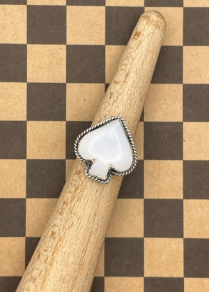 Ace of Spades White Quartz Ring