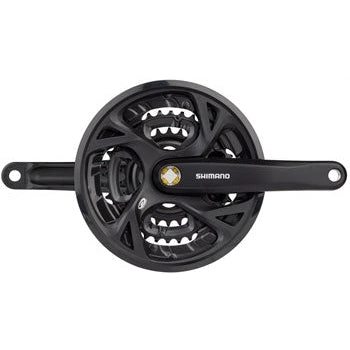 Acera FC-M371-L Crankset - 175mm 9-Speed 48/36/26t Riveted Square Taper JIS Spindle Interface BLK