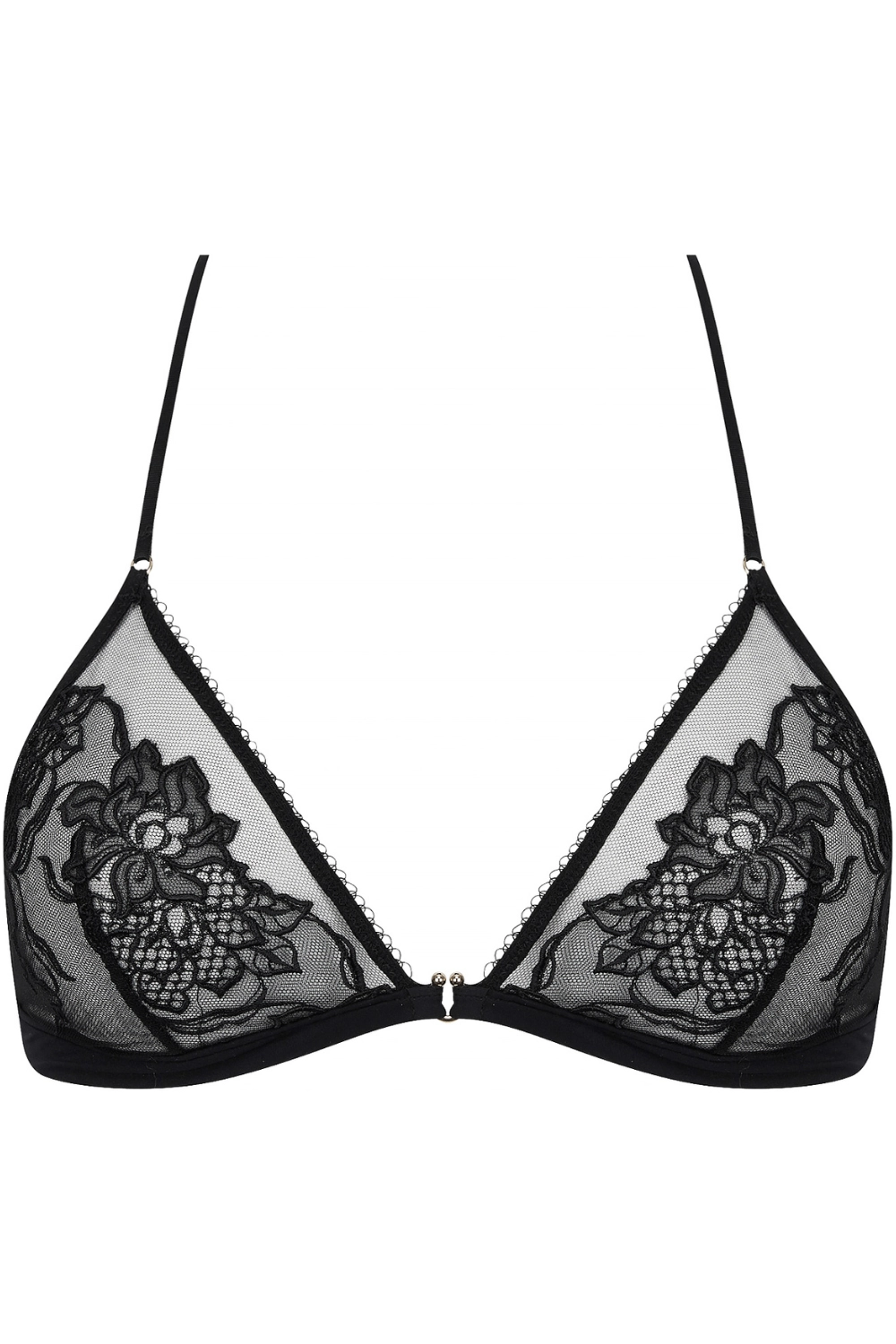 Adorable En Sexy Black Front Fastening Triangle Bra