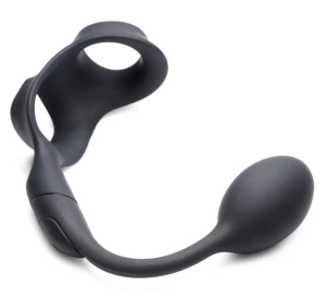 Alpha-Pro 10X P-Bomb Cock & Ball Ring With Vibrating Anal Plug
