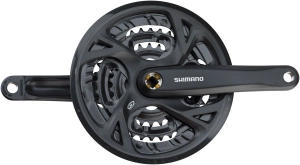 Altus FC-M371 Crankset - 170mm 9-Speed 48/36/26t Riveted Square Taper JIS Spindle Interface BLK