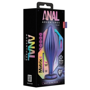 Anal Adventures Matrix Wavy Bling Plug-Sapphire