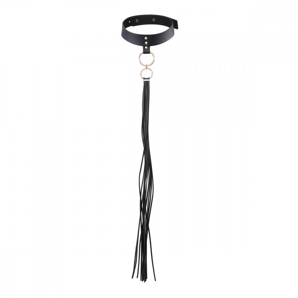 Bijoux Indiscrets Maze Tassel Choker - Vegan Leather