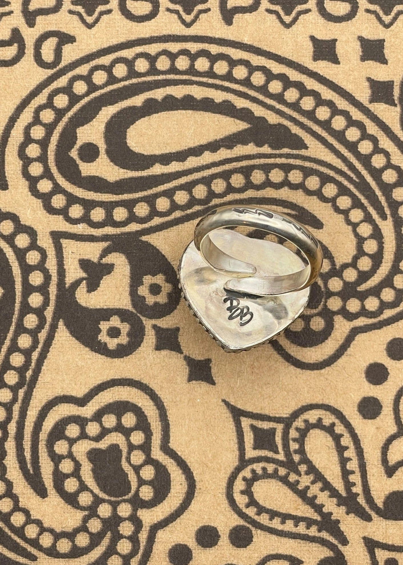 Billiard Ball #7 Sterling Silver Heart Ring
