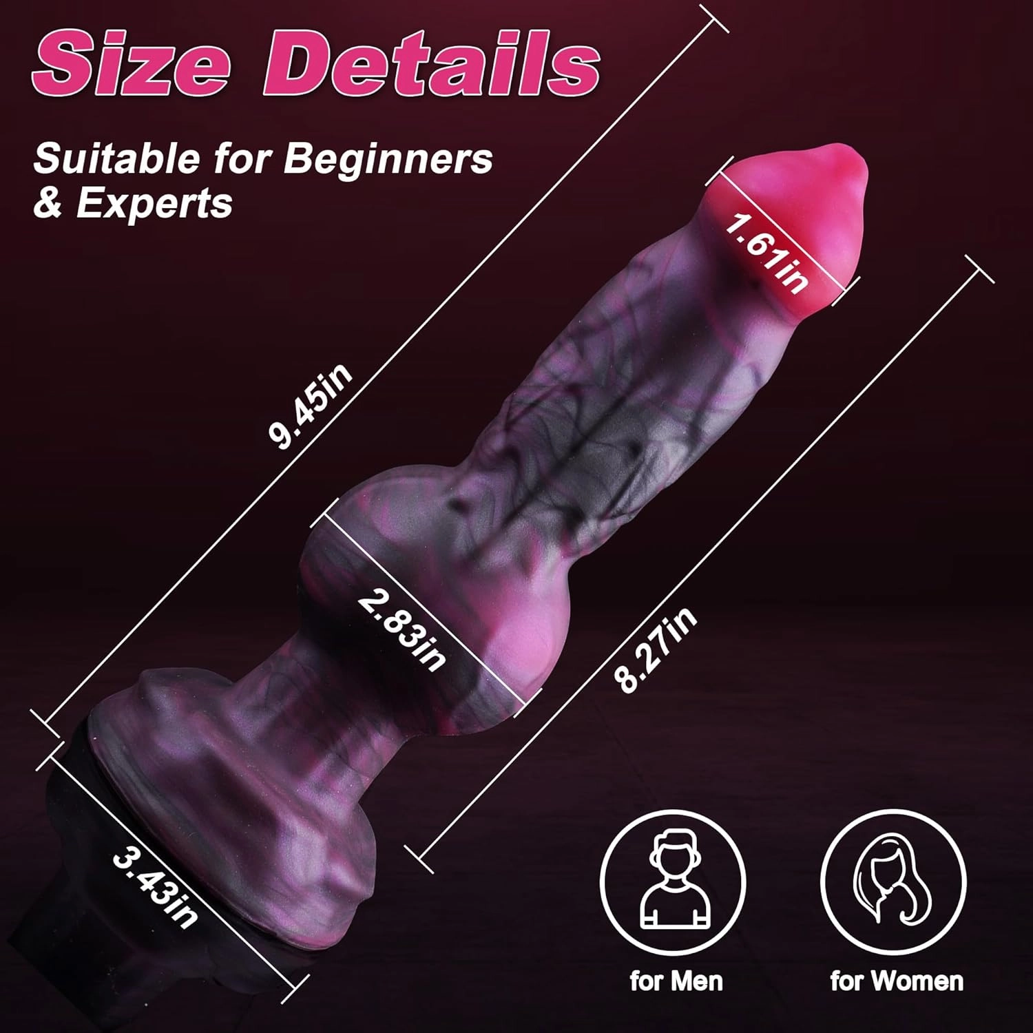 Billy 9.45 Knotted Dog Dildo Monster Dildo with Strong Suction Cup-Laphwing