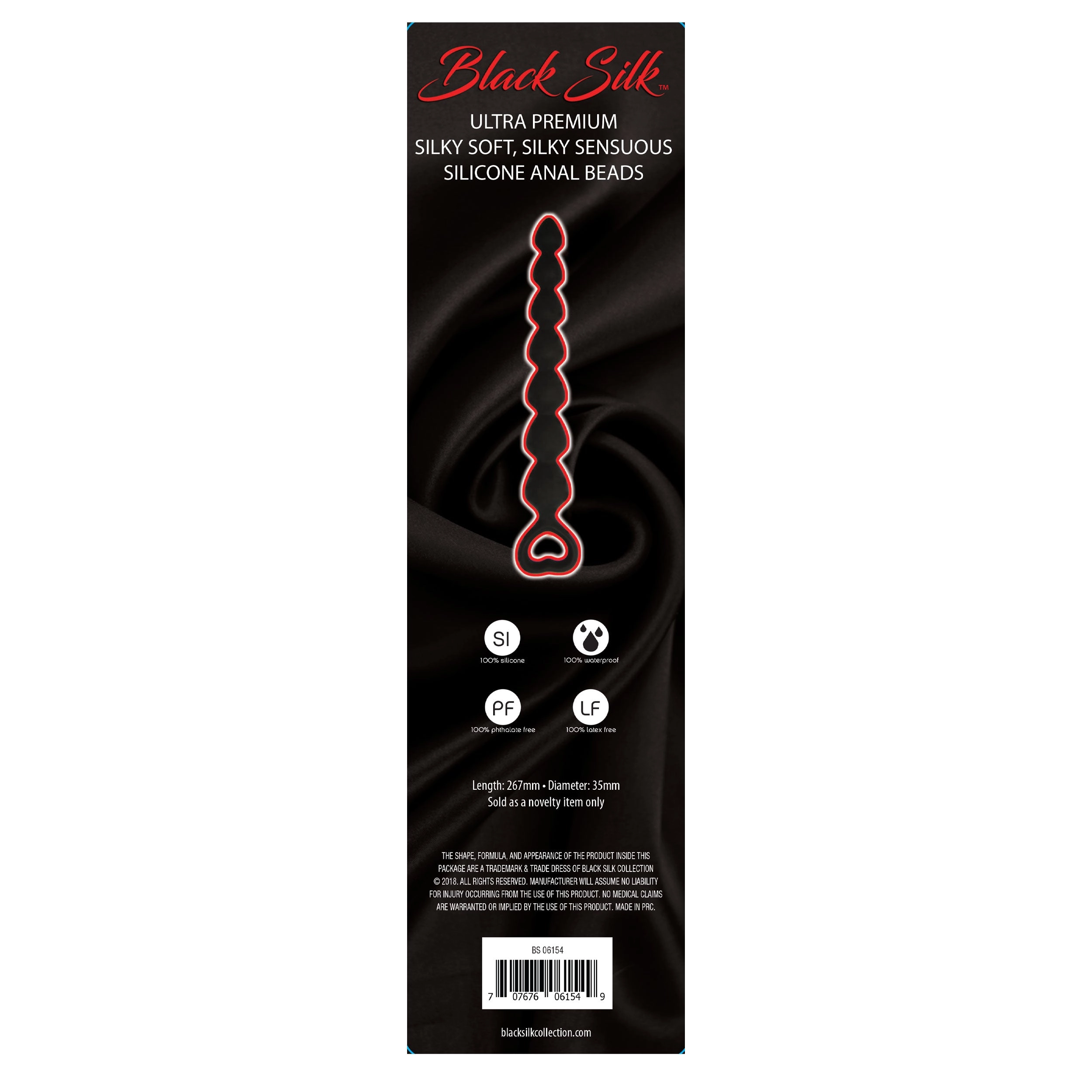 Black Silk Large Anal Beads