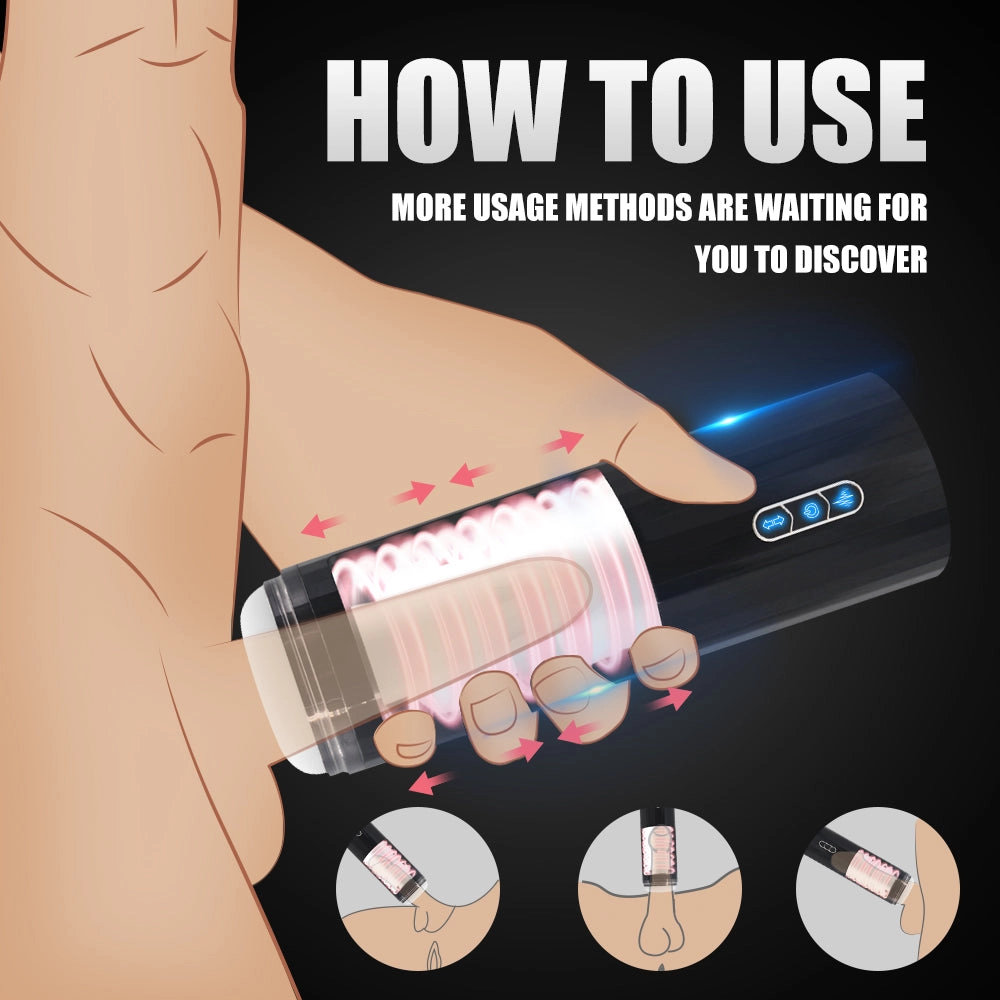 Blowjob Sucking Masturbation Cup Automatic Masturbator for Men Vibrating Thrusting Real Vaginal Sex Toy