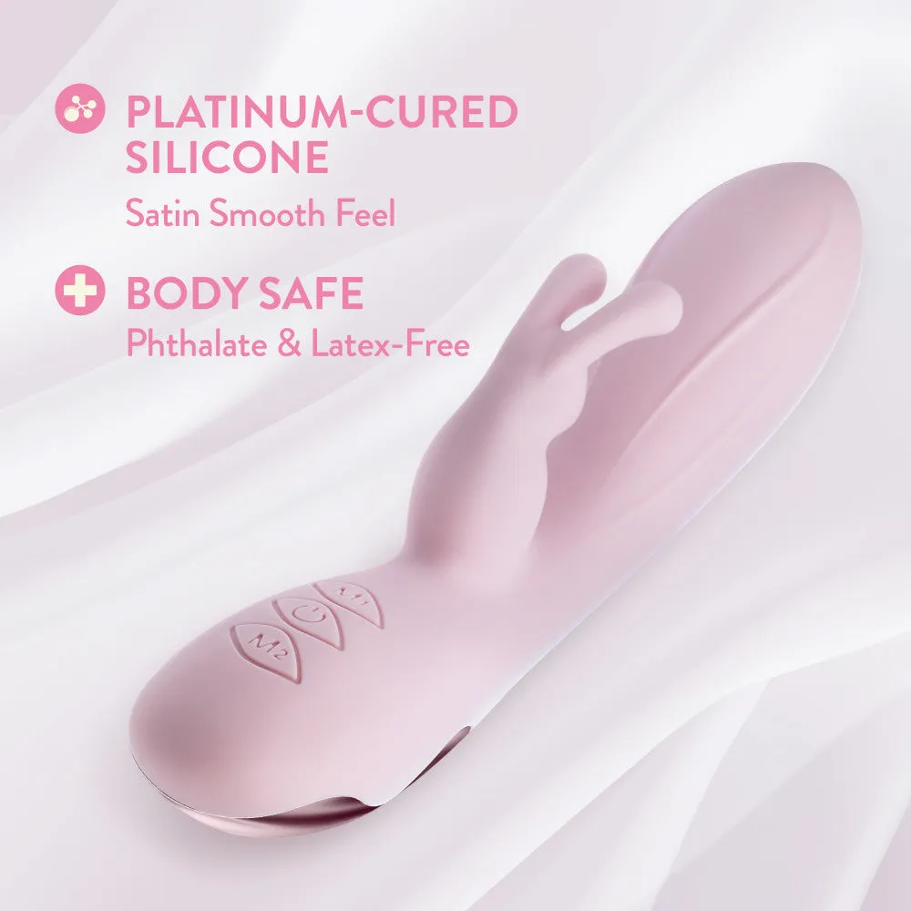 Blush | Morgan 7.75 Inch G Spot Clitoral Dual Stimulation Silicone Rabbit Vibrator With 10 RumboTech™ Vibrations - Pink