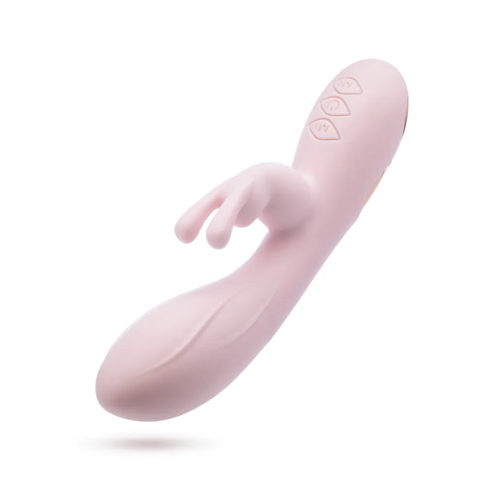 Blush | Morgan 7.75 Inch G Spot Clitoral Dual Stimulation Silicone Rabbit Vibrator With 10 RumboTech™ Vibrations - Pink