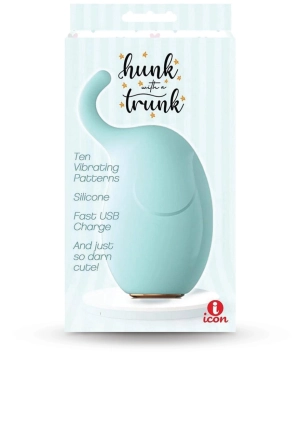 Buzzy Buddy Hunk with a Trunk Rechargeable Silicone Clitoral Stimulator - Aqua