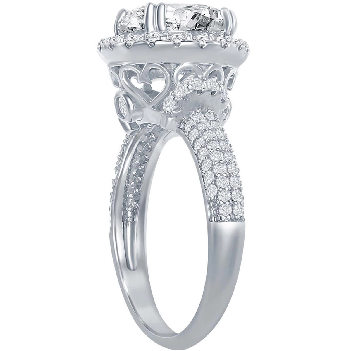 Classic Women's Crown Set Micro Pave CZ Ring - W-2633