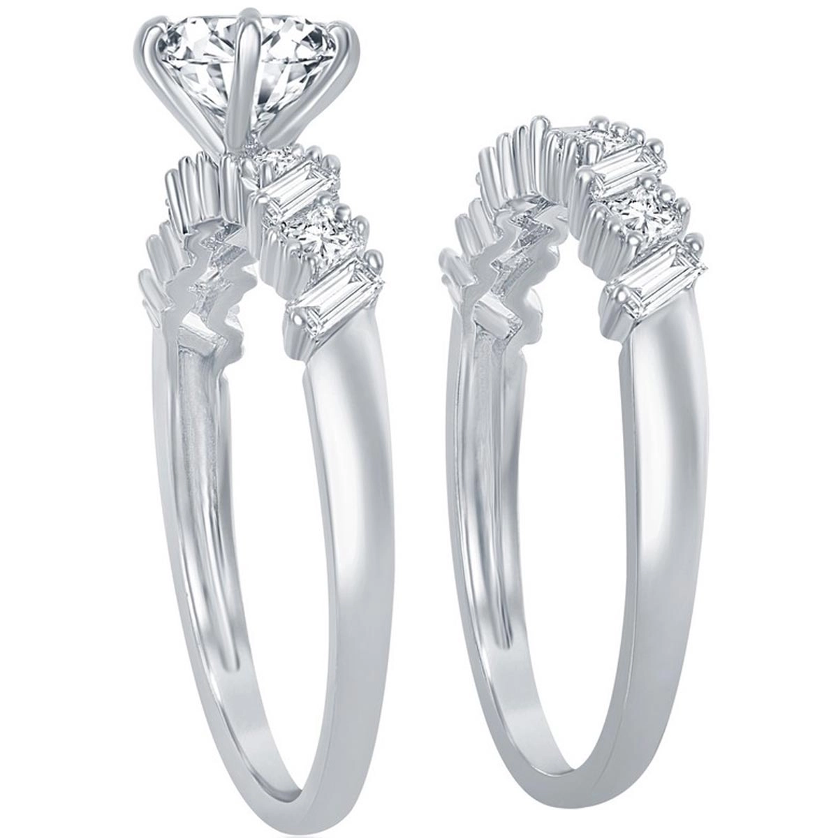 Classic Women's Multi-Shaped White CZ Ring Set - W-2408