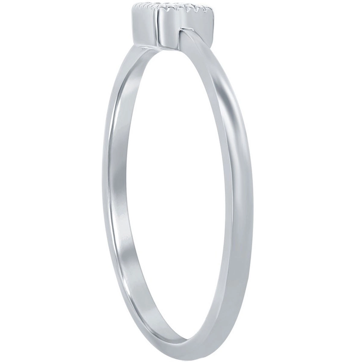 Classic Women's Sterling Silver Square CZ Ring - W-2752