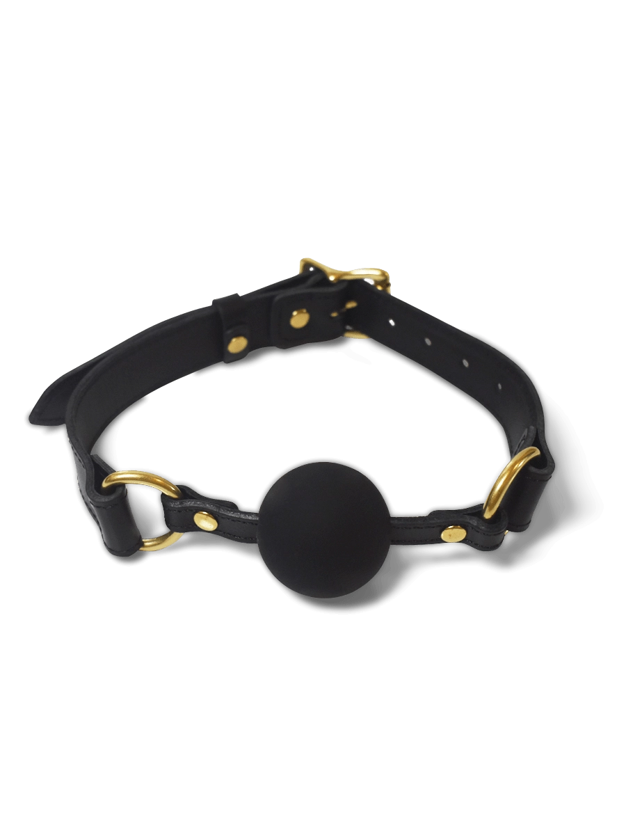 Coco de Mer Black Leather Ball Gag