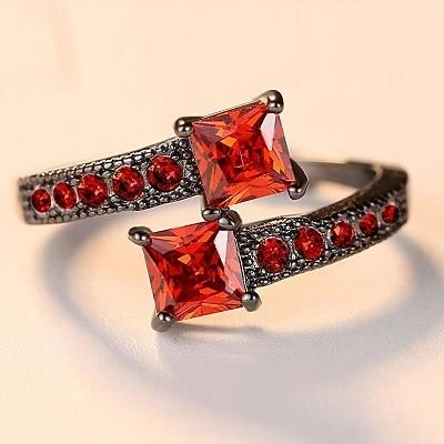 Crystal Ring 10KGF White Gold Filled Rings