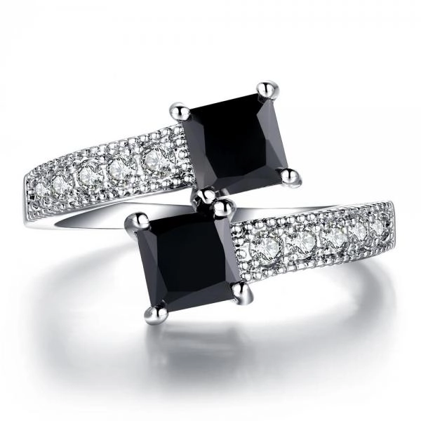 Crystal Ring 10KGF White Gold Filled Rings