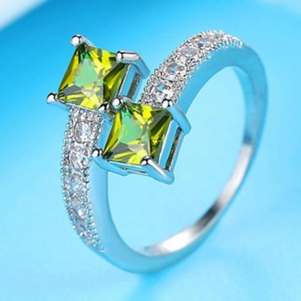 Crystal Ring 10KGF White Gold Filled Rings