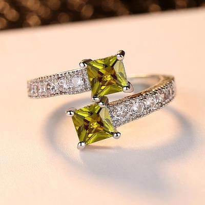 Crystal Ring 10KGF White Gold Filled Rings