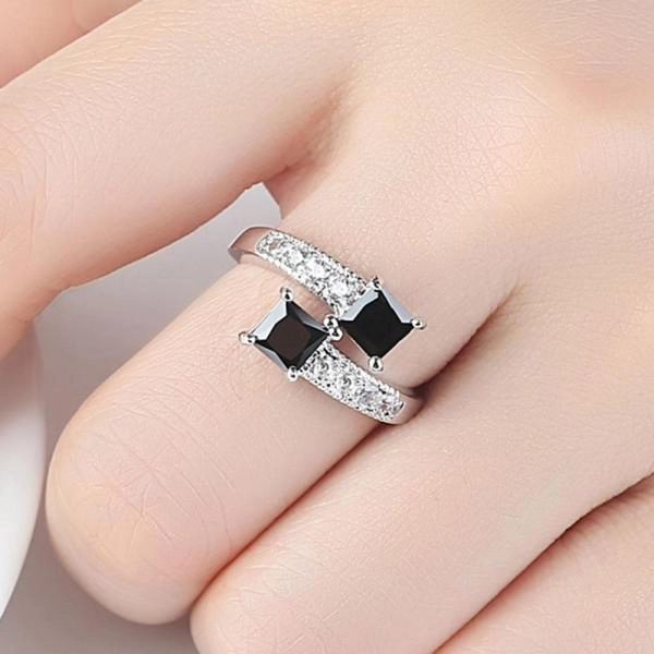 Crystal Ring 10KGF White Gold Filled Rings
