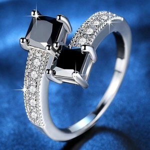 Crystal Ring 10KGF White Gold Filled Rings