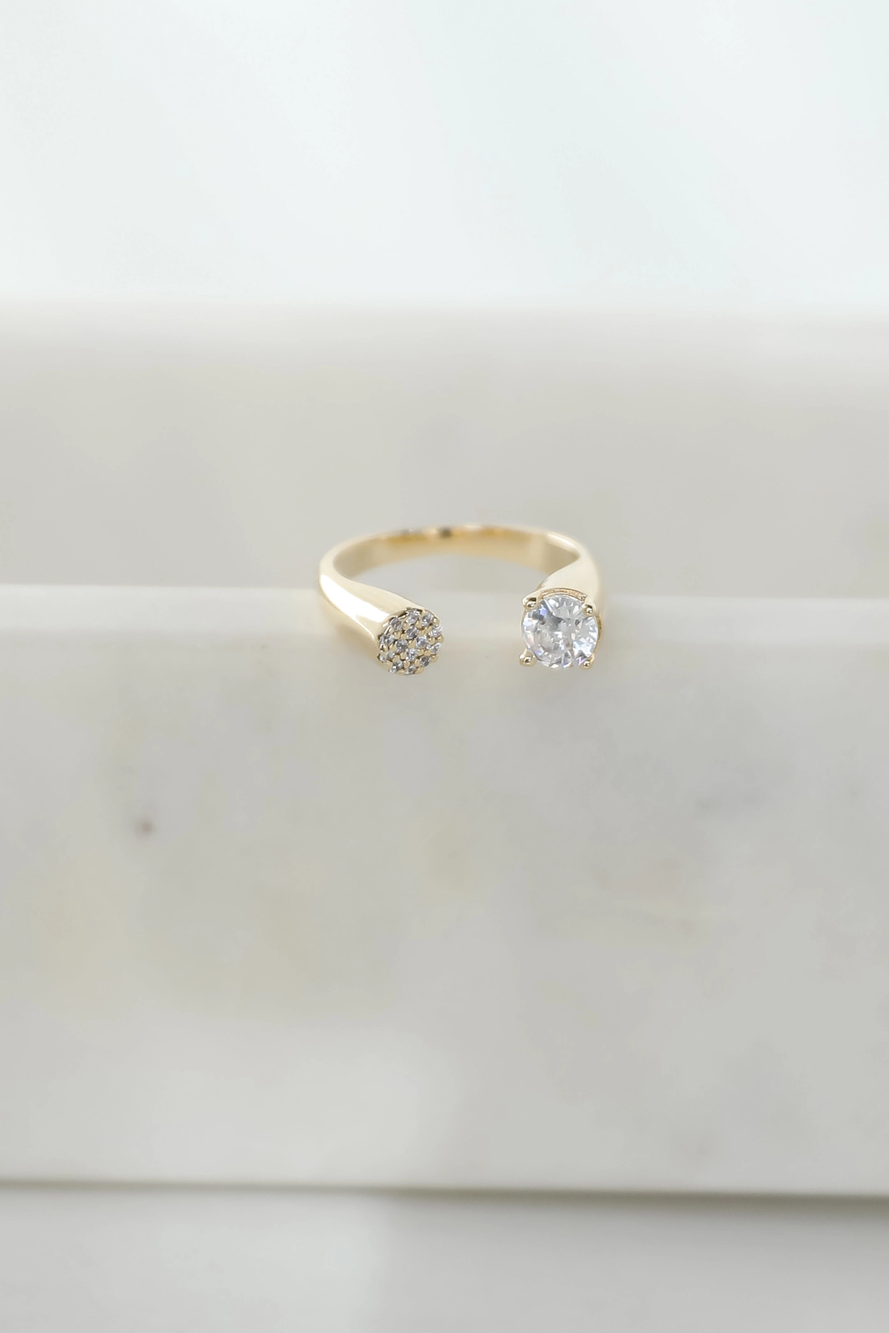 Ella Gold Rhinestone Open Ring