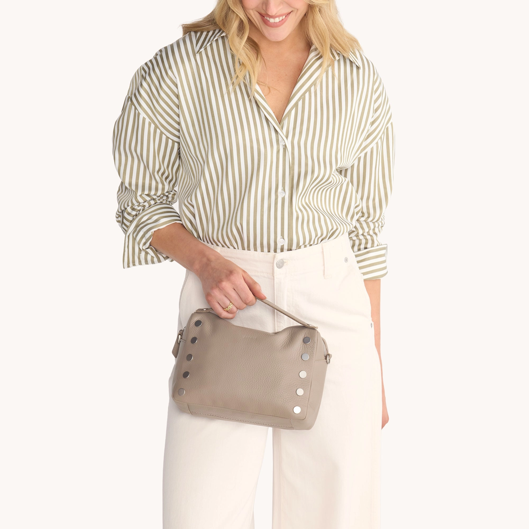 Evan Crossbody | Pewter Pebble/Brushed Silver | Med
