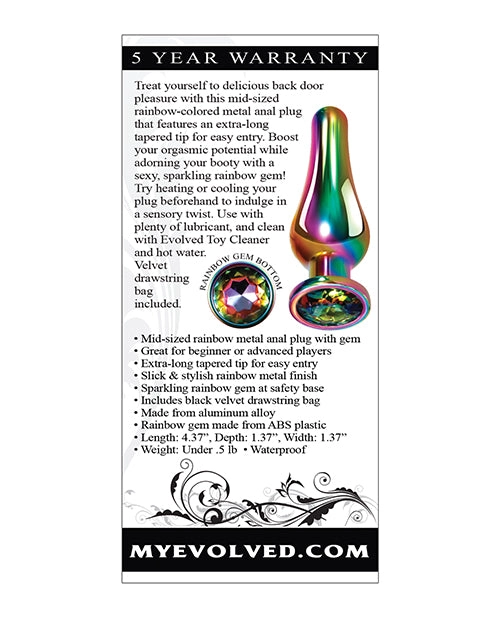 Evolved Rainbow Metal Plug Small, Med, Large
