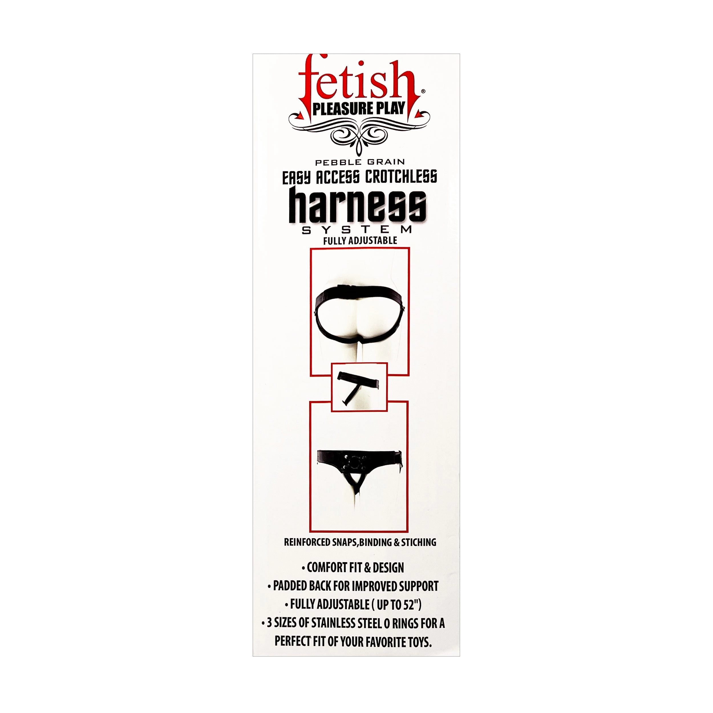 Fetish Pleasure Play Easy Access Crotchless Harness