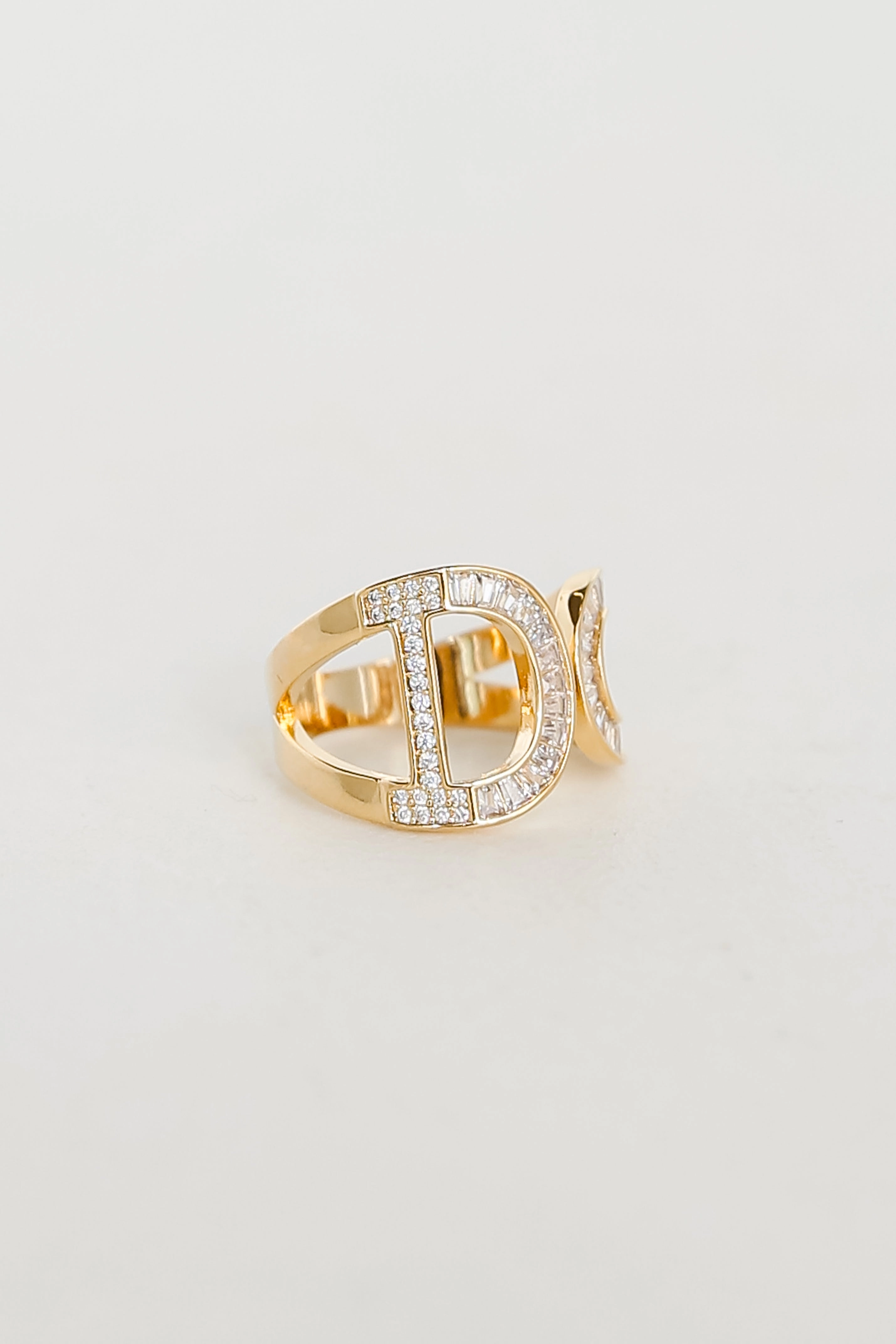 FINAL SALE - Paisley Gold Rhinestone "I Do" Ring
