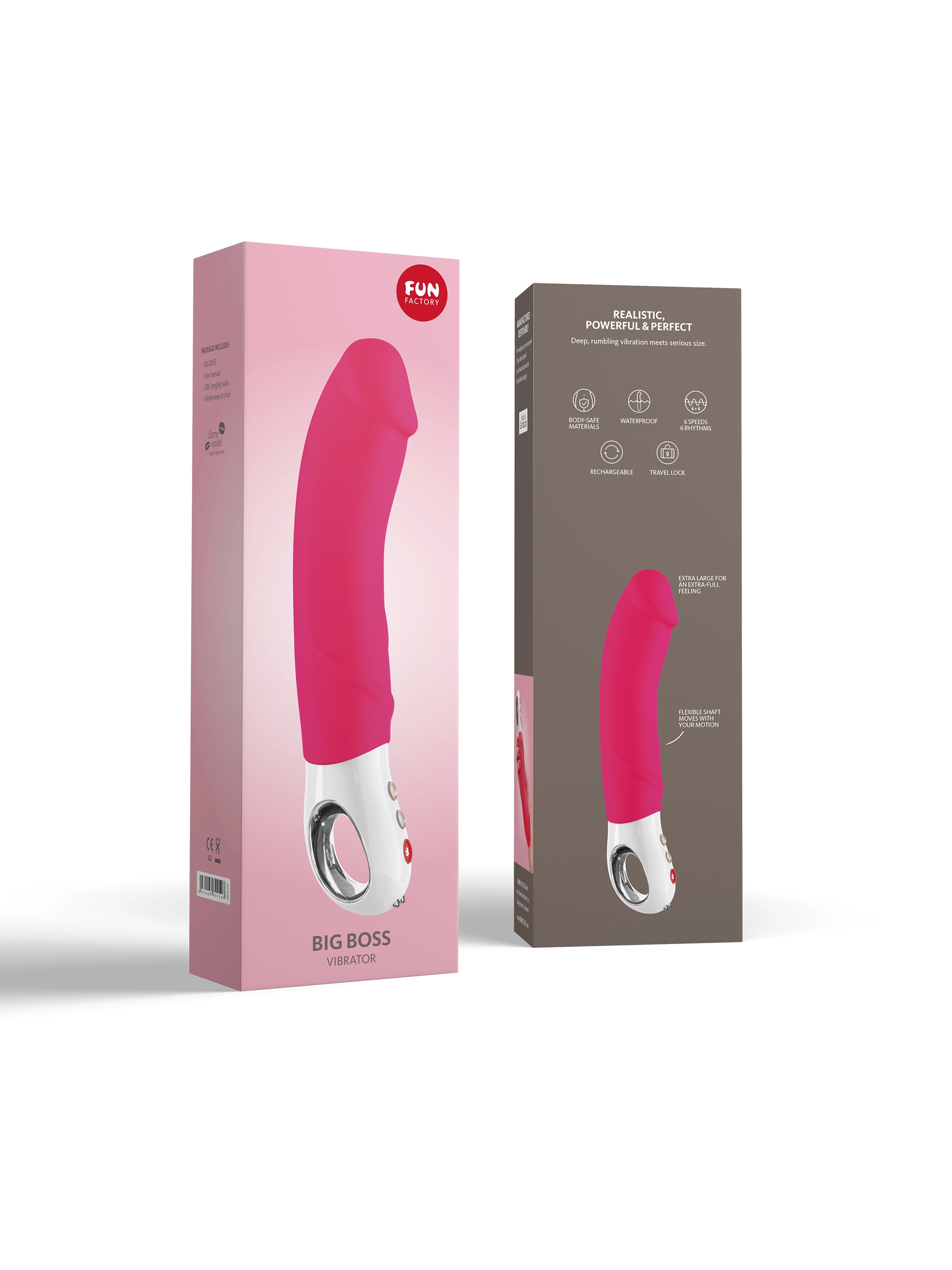 Fun Factory BIG BOSS G-Spot Dildo Vibrator with free toy bag!