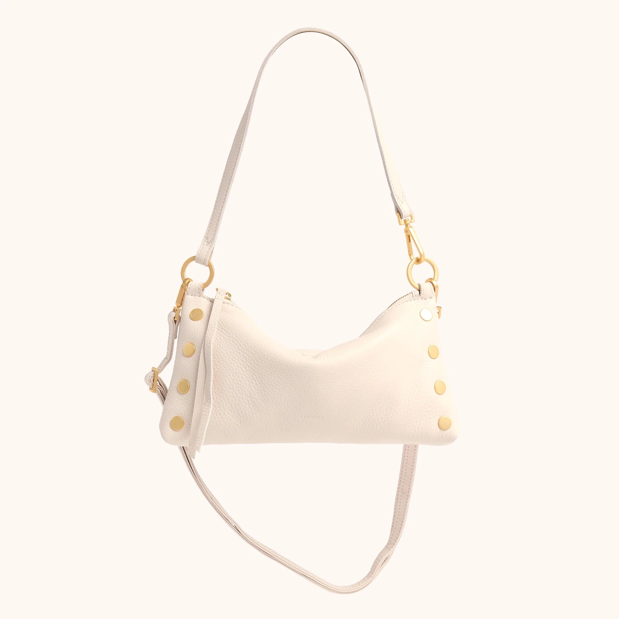 Hammitt Kyle Leather Shoulder Handbag Calla Lily White/Brushed Gold