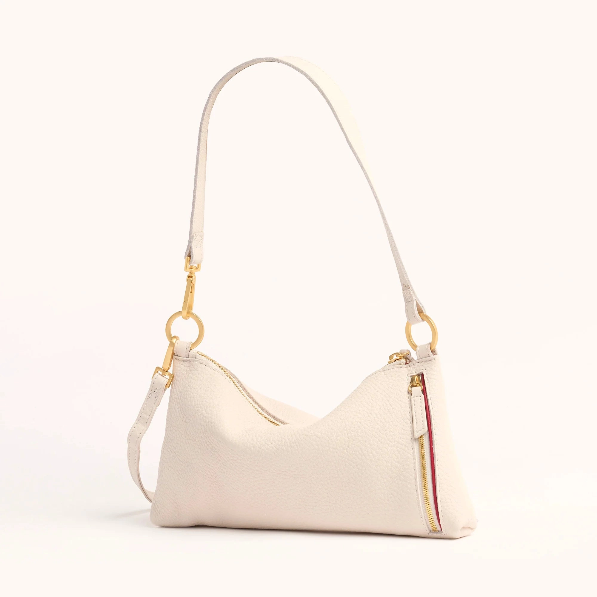 Hammitt Kyle Leather Shoulder Handbag Calla Lily White/Brushed Gold