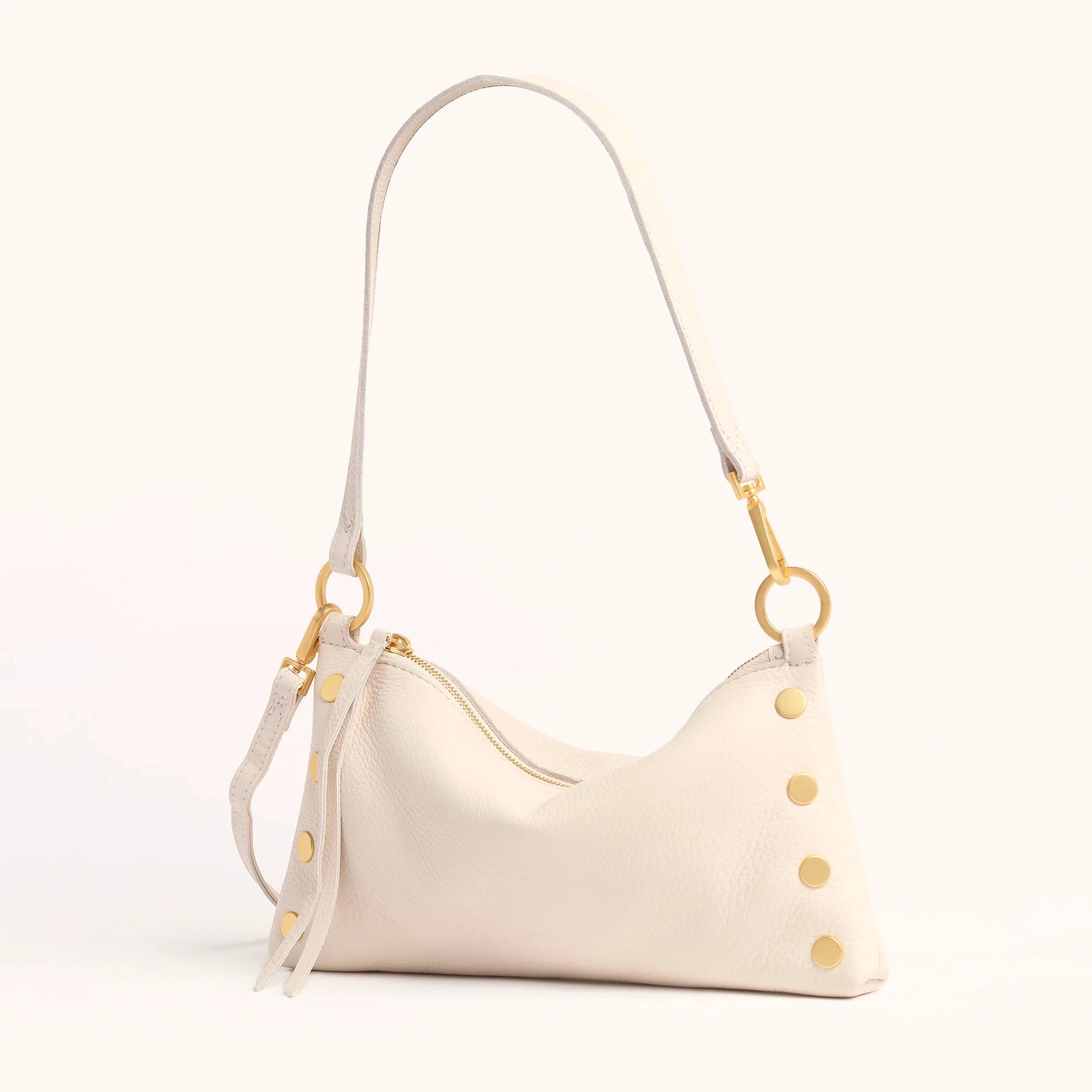 Hammitt Kyle Leather Shoulder Handbag Calla Lily White/Brushed Gold