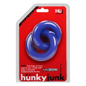 Hunkyjunk  - DUO Linked Cock/Ball rings - Cobalt (Blue)