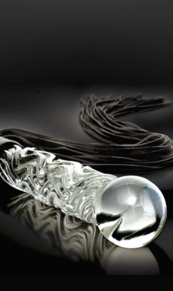Icicles Glass Dildo Handle Flogger Whip