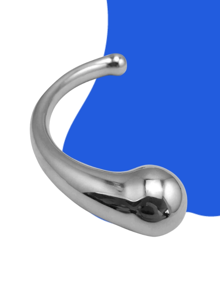 JOYGASMS Pure Solid Stainless Steel G Spot and P Spot Wand 9 inch Curved Double Ended Dildo