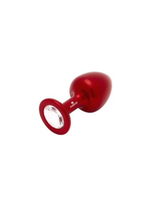 Julian Snelling Small Red Aluminium Butt Plug with Clear Stone