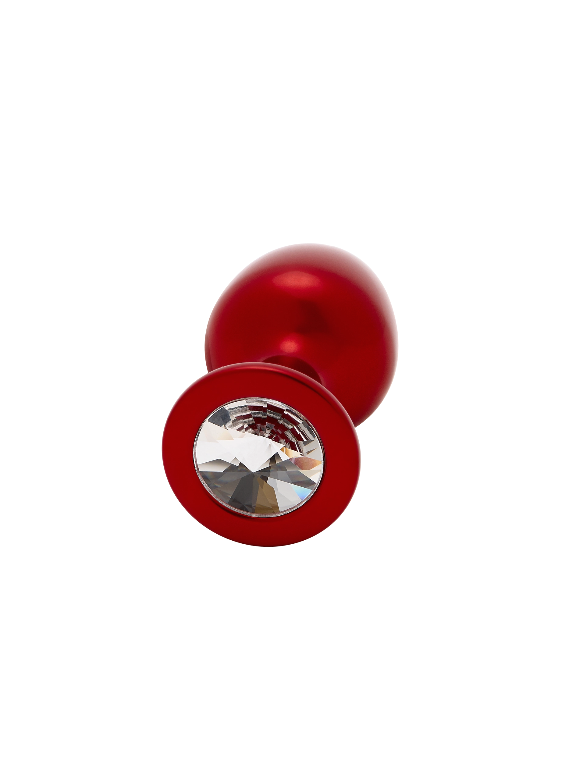 Julian Snelling Small Red Aluminium Butt Plug with Clear Stone