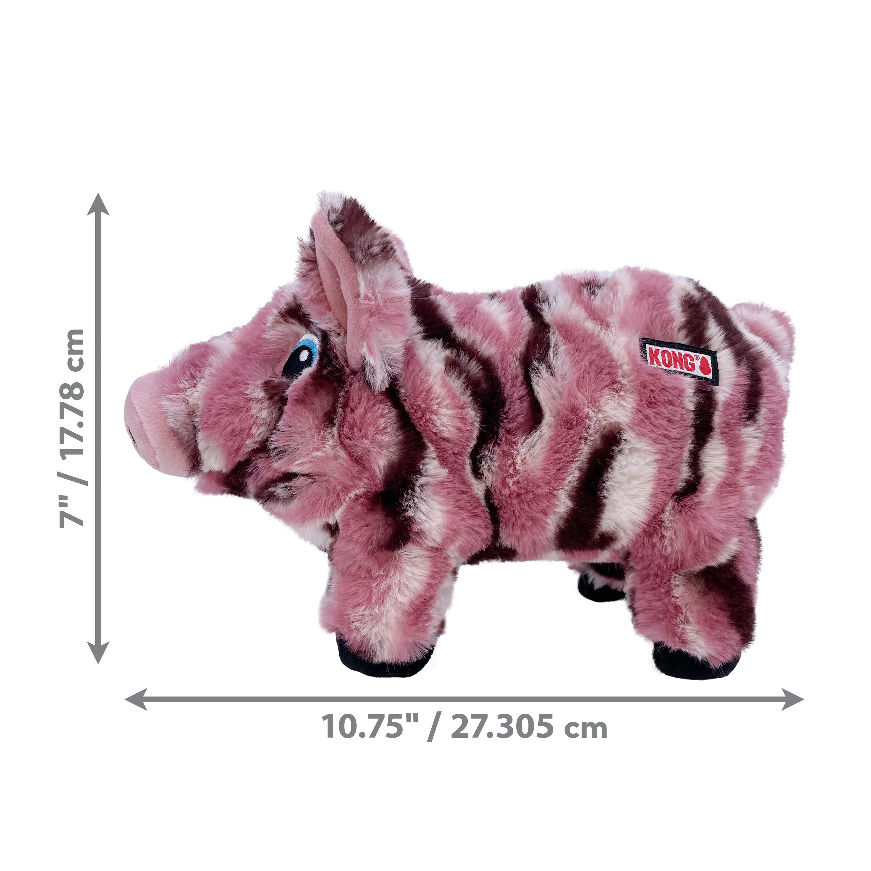 KONG Low Stuff Stripes Pig Dog Toy