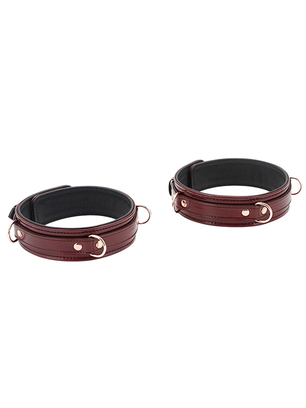Liebe Seele Wine Red Leather Thigh Cuffs
