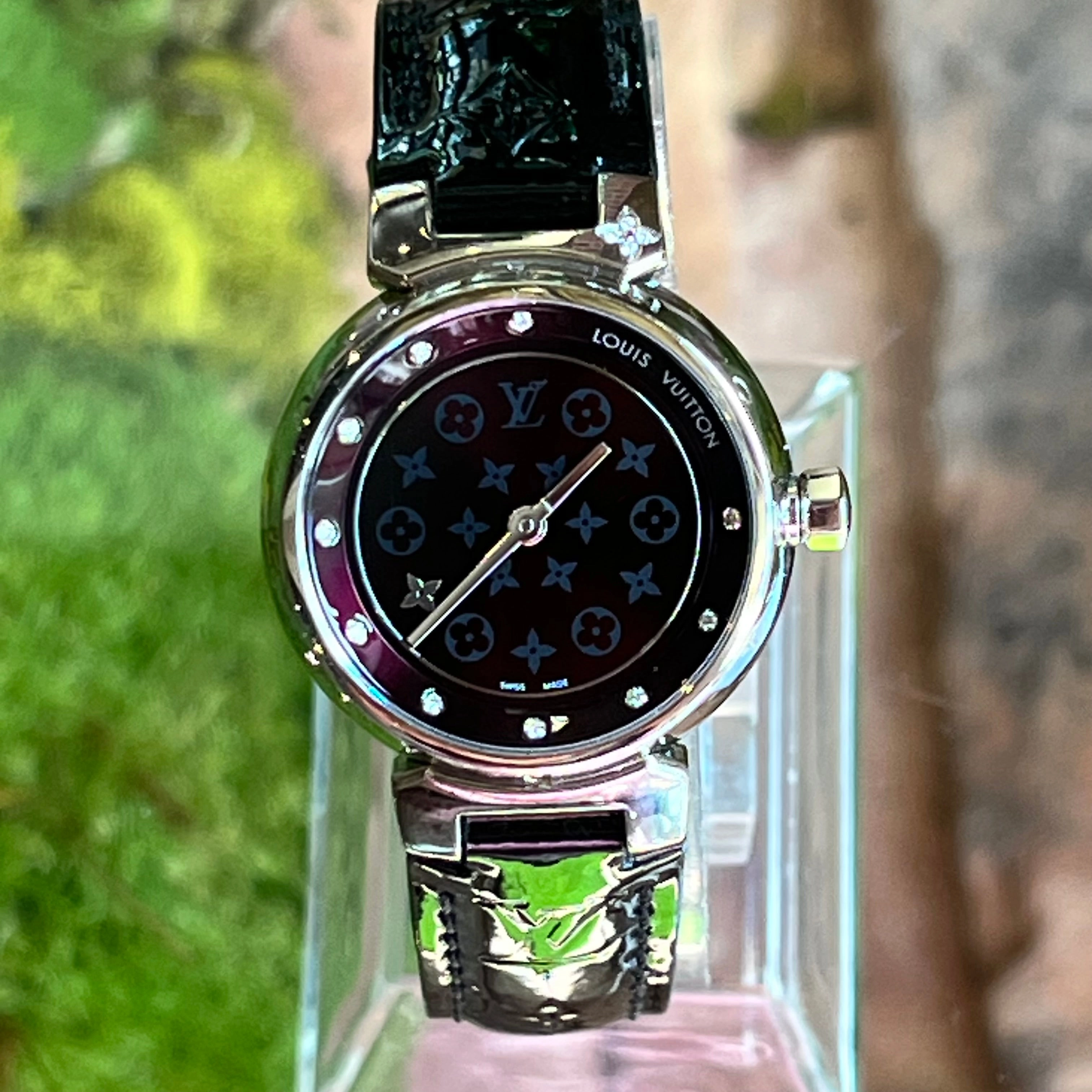 LOUIS VUITTON Tambour Stainless Steel Vernis Quartz Watch