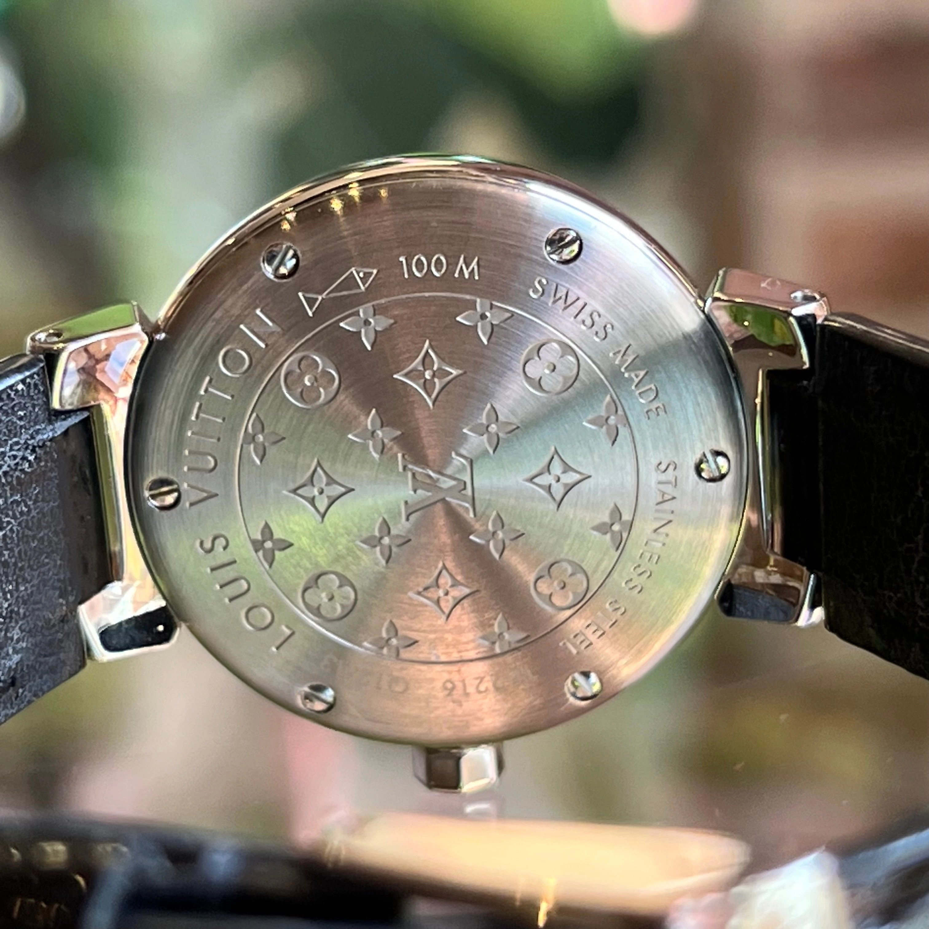 LOUIS VUITTON Tambour Stainless Steel Vernis Quartz Watch