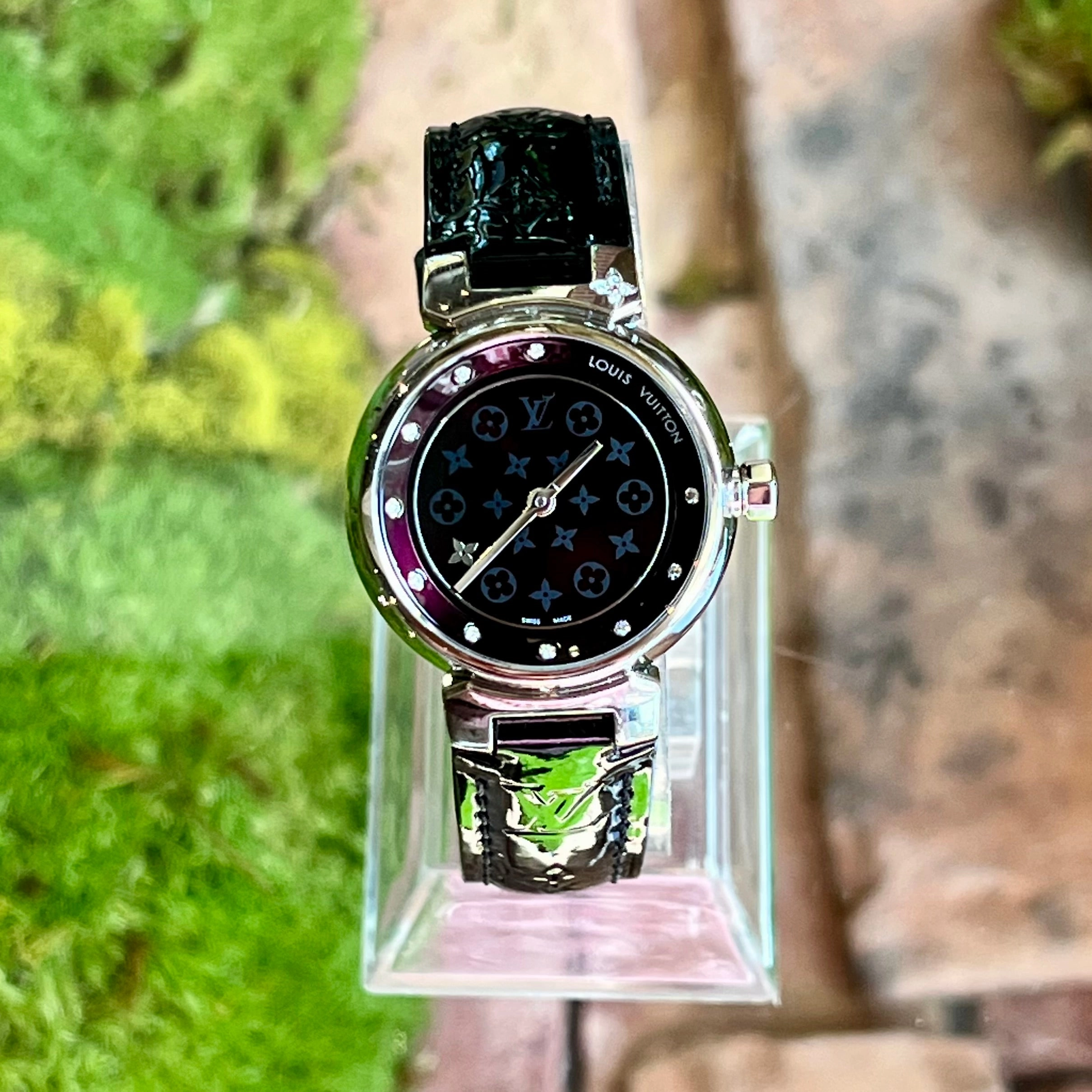 LOUIS VUITTON Tambour Stainless Steel Vernis Quartz Watch